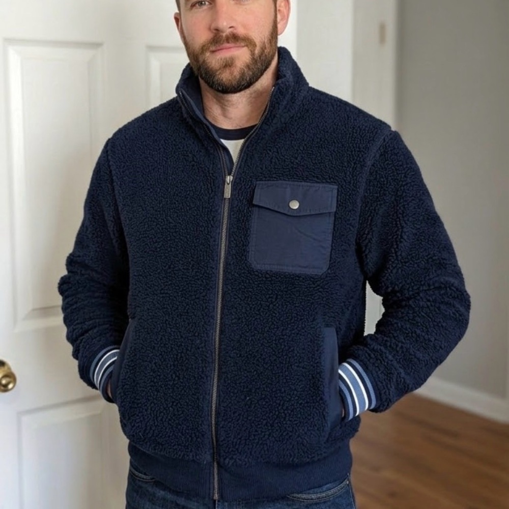 Original Penguin Dark Blue Sherpa Jacket
